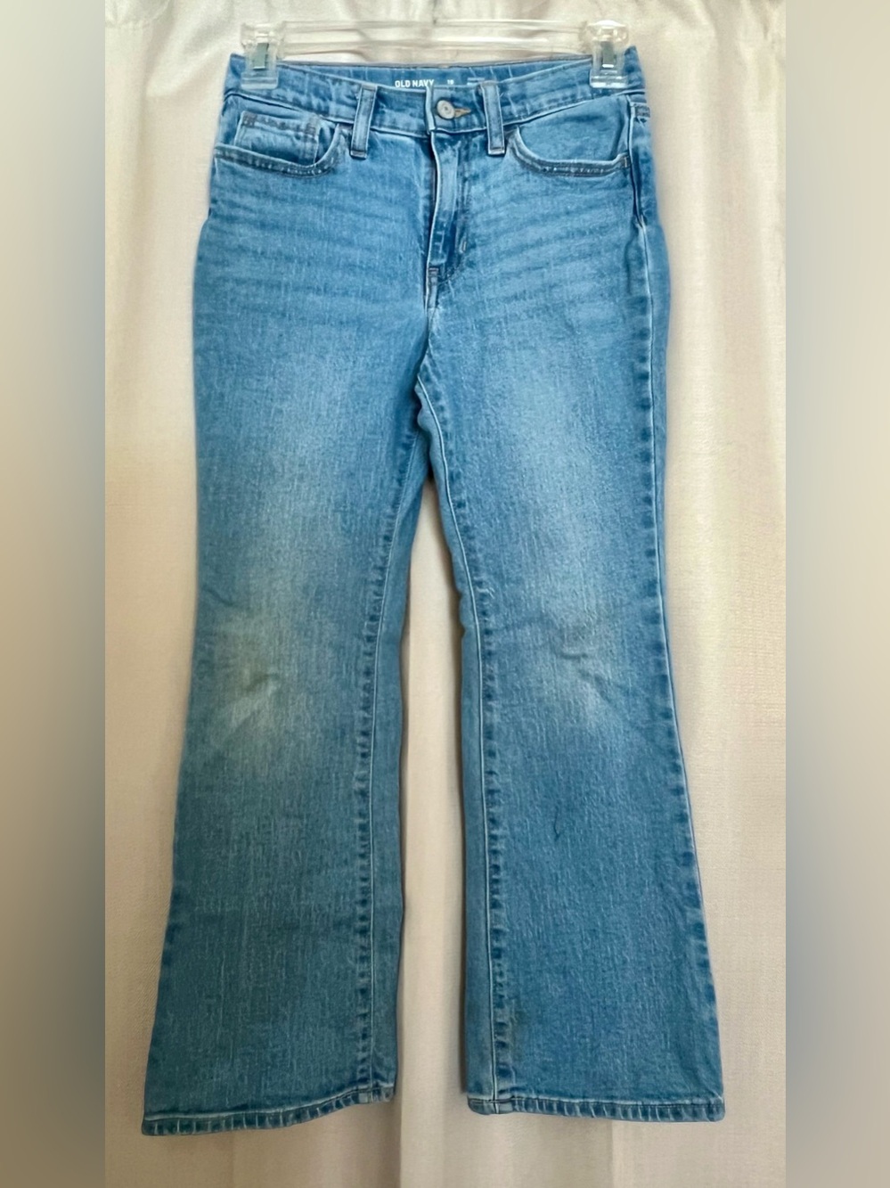Old Navy Girls Size 10 High Rise Flare Jeans Medium Wash Adjustable Waist